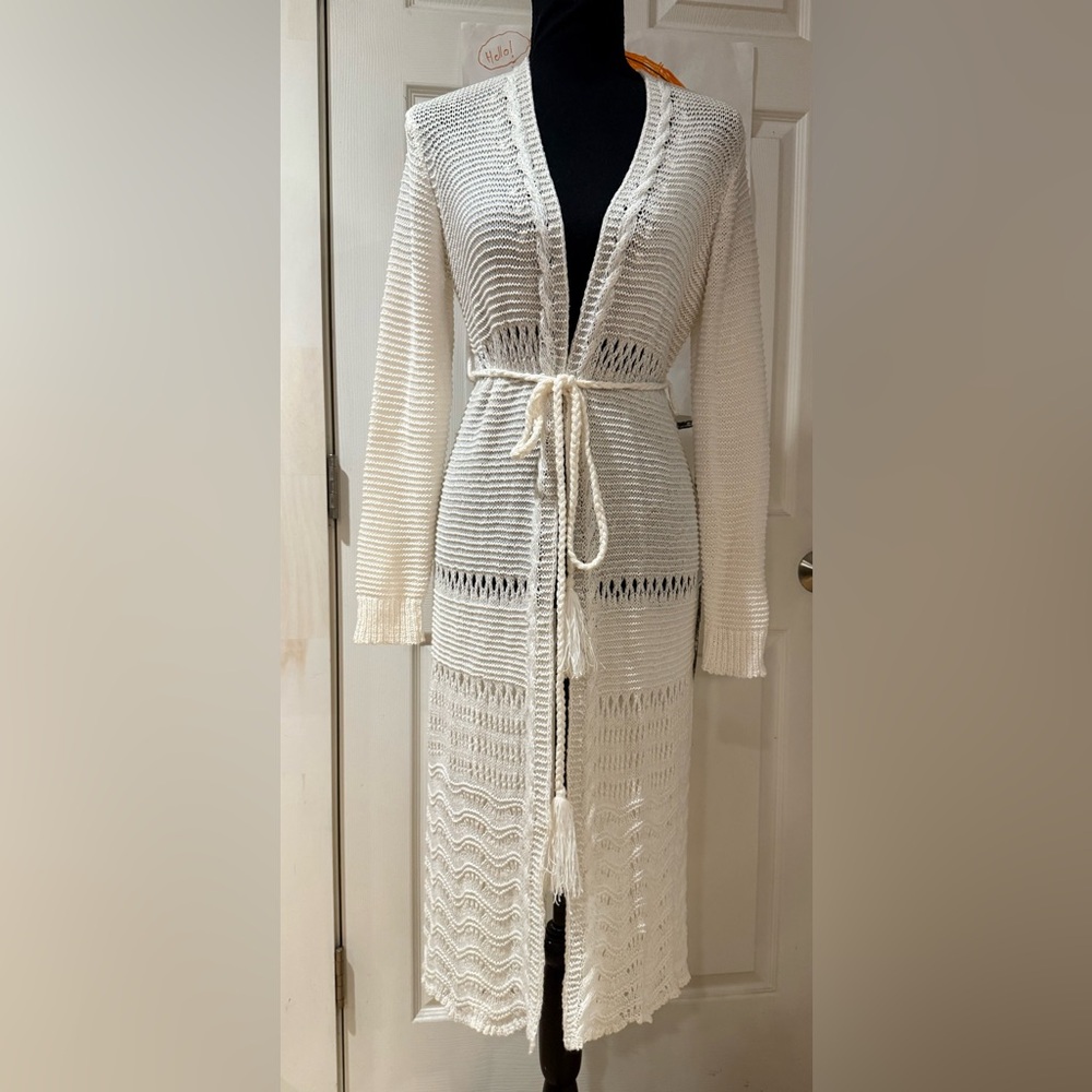Mystree  OPEN KNIT FRONT TIE CARDIGAN Size Women’s Medium